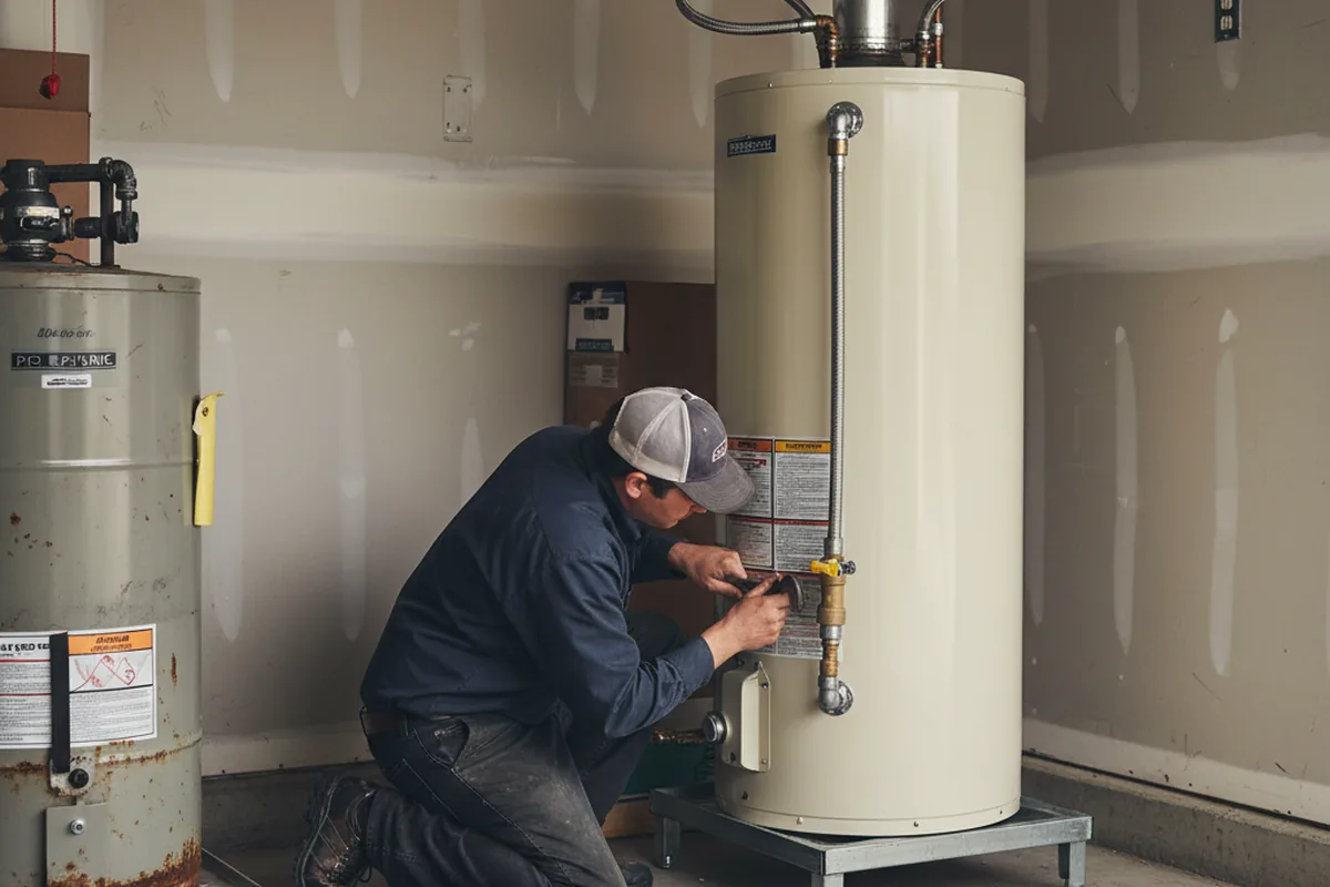 Water heater and shutoff valve replacement in Slickville